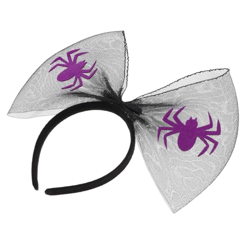 ELAYARD Halloween Haarband mit Dekorativem Netz Schleifen Design Leichtes Party Haarschmuck für Karneval Spinnen Stirnband Bequemes Halloween Accessoire für Damen von ELAYARD