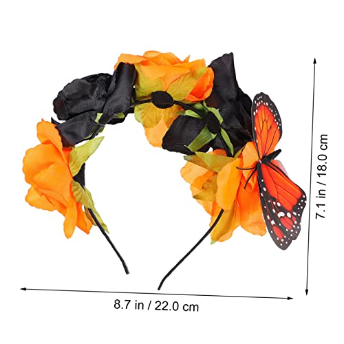 ELAYARD Halloween Haarband mit Realistischer Rosenblüte Leichtes Festival Haarschmuck für Damen Eleganter Kopfschmuck für Halloween und Kostümpartys Modisches Blumenhaarband für Mädchen von ELAYARD