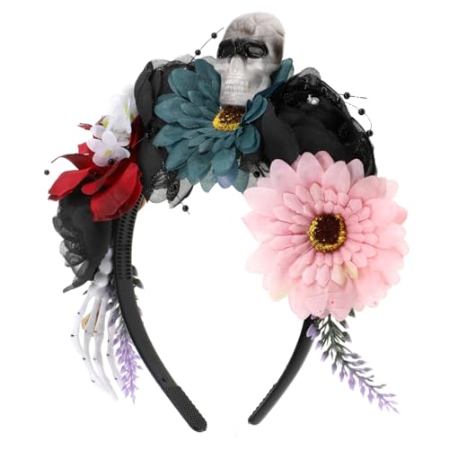 ELAYARD Halloween Haarreif mit Farbigen Blumen und Skelettmotiv Leichtes Cosplay Accessoire für Erwachsene und Geeignet für Karneval Kostümparty und Halloween Dekoration ELAYARD Halloween Haarreif mit Farbigen Blumen und Skelettmotiv Leichtes Cosplay Accessoire für Erwachsene und Geeignet für Karneval Kostümparty und Halloween Dekoration von ELAYARD