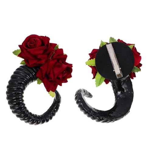 ELAYARD Halloween Haarreif mit Ramshorn und Rosen Leichtes Cosplay Kopfschmuck für Party und Fotos Modisches Stirnband mit Ausgefallenem Design Komfortabel und Auffällig für Kostüm und ELAYARD Halloween Haarreif mit Ramshorn und Rosen Leichtes Cosplay Kopfschmuck für Party und Fotos Modisches Stirnband mit Ausgefallenem Design Komfortabel und Auffällig für Kostüm und von ELAYARD