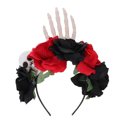 ELAYARD Halloween Haarreif mit Schwarzem und Schädel und Künstlichen Rosen Langlebiger Haarschmuck für Damen Party und Kostüm Accessoire für Halloween Festlichkeiten ELAYARD Halloween Haarreif mit Schwarzem und Schädel und Künstlichen Rosen Langlebiger Haarschmuck für Damen Party und Kostüm Accessoire für Halloween Festlichkeiten von ELAYARD