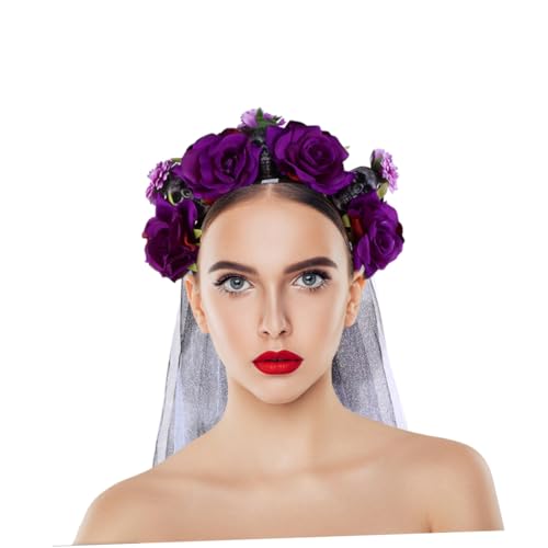 ELAYARD Halloween Haarreif mit Totenkopf und Violette Rosen Stilvolles Kopfband für Damen und Bequemes Accessoire für Halloween Karneval Cosplay und Kostümpartys ELAYARD Halloween Haarreif mit Totenkopf und Violette Rosen Stilvolles Kopfband für Damen und Bequemes Accessoire für Halloween Karneval Cosplay und Kostümpartys von ELAYARD