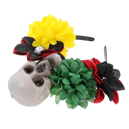ELAYARD Halloween Haarschmuck Damen Rosen Haarband mit Totenkopf Festival Cosplay Kopfschmuck für Party Karneval und Maskerade Langlebiges Material für Halloween und Kostümfeiern von ELAYARD
