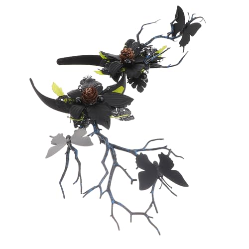 ELAYARD Halloween Haarschmuck Geweih Haarreif mit Schmetterlingen Zweige Party Cosplay Stirnband Unisex für Erwachsene ELAYARD Halloween Haarschmuck Geweih Haarreif mit Schmetterlingen Zweige Party Cosplay Stirnband Unisex für Erwachsene von ELAYARD