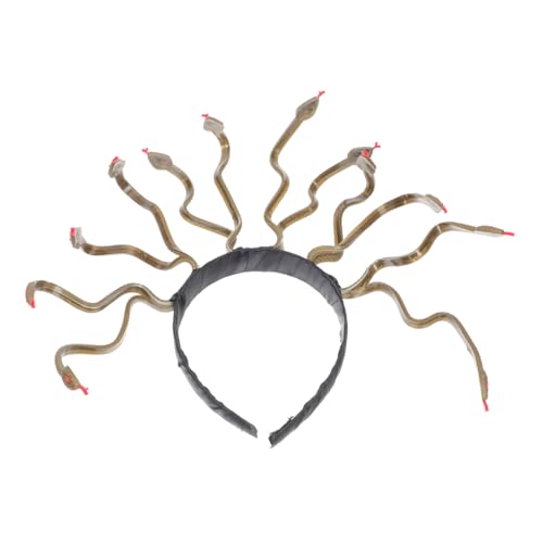 ELAYARD Halloween Kopfband Schlange Design Cosplay Prop Medusa Schlangen Kopfstück für Damen und Herren Halloween Kostüm Accessoire Tiefgoldener Auffälliger Kopfschmuck für Party und ELAYARD Halloween Kopfband Schlange Design Cosplay Prop Medusa Schlangen Kopfstück für Damen und Herren Halloween Kostüm Accessoire Tiefgoldener Auffälliger Kopfschmuck für Party und von ELAYARD