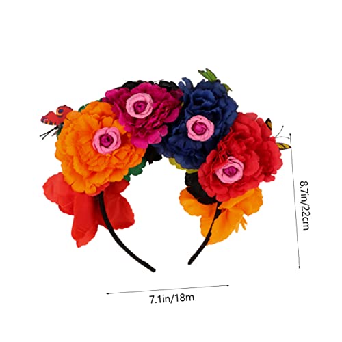 ELAYARD Halloween Stirnband Damen Haarschmuck mit Künstlichen Blumen und Schmetterlingen Komfortabel und Leicht für Halloween Party Karneval Alltag und Cosplay von ELAYARD
