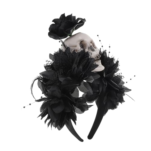 ELAYARD Halloween Stirnband mit Realistischen Blumen und Totenkopf Leichtes Komfortables Haar accessoire für Damen Stilvoller Kopfschmuck für Halloween Day Of The Vielseitig ELAYARD Halloween Stirnband mit Realistischen Blumen und Totenkopf Leichtes Komfortables Haar accessoire für Damen Stilvoller Kopfschmuck für Halloween Day Of The Vielseitig von ELAYARD