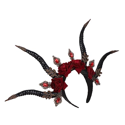 ELAYARD Halloween Teufelshörner Haarreif aus Langlebigem Kunststoff Leichter Gothic Kopfschmuck für Party Cosplay und Halloween Kostüm Zubehör von ELAYARD