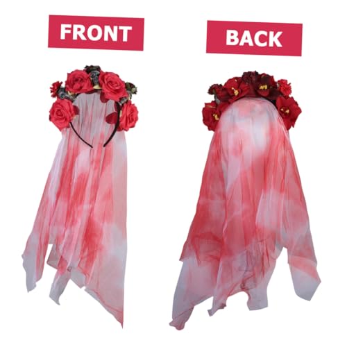 ELAYARD Halloween Totenkopf Haarreif mit Roter Rosenblüte Leichtes Kopfband für Damen und Mädchen Komfortabel und Langlebig für Halloween Karneval Cosplay und Maskerade Partys ELAYARD Halloween Totenkopf Haarreif mit Roter Rosenblüte Leichtes Kopfband für Damen und Mädchen Komfortabel und Langlebig für Halloween Karneval Cosplay und Maskerade Partys von ELAYARD