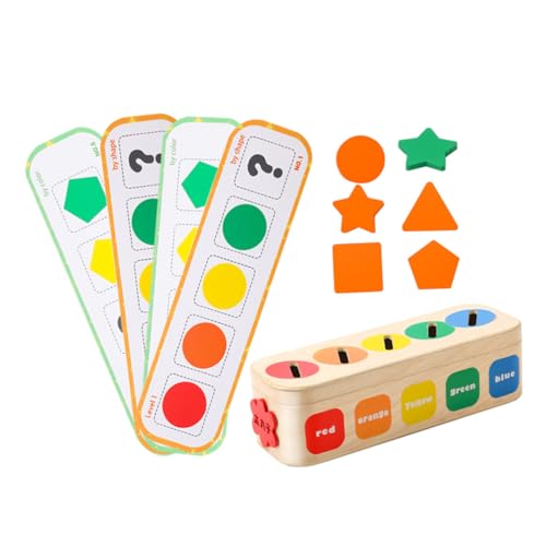 ELAYARD Holzform sortierspielzeug Geometrisches Montessori Lernspielzeug für Ab Monaten Motorische Farb Formenerkennung Tragbares Frühkindliches Entwicklungs Puzzle von ELAYARD