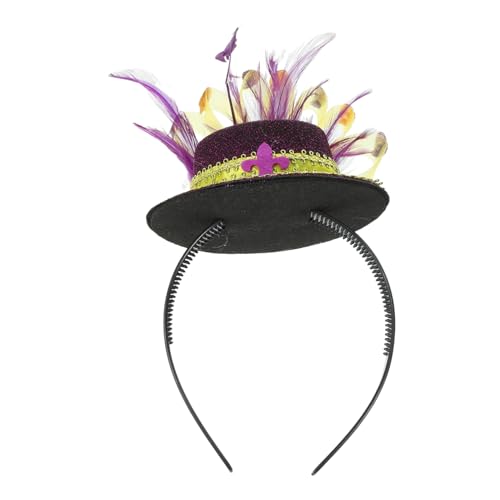 ELAYARD Karneval Haarreif Damen Top Hut Stirnband Leichtes Bequemes Partyaccessoire für Karneval Fasching Bühnenauftritte Eleganter Kopfschmuck in von ELAYARD