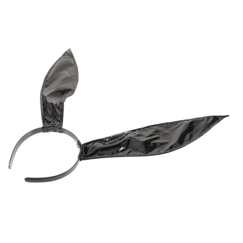 ELAYARD Leder Hasenohren Stirnband Weicher Bequemer Kopfschmuck für Damen Vielseitiges Party Headband mit Süßen Kaninchenohren für Cosplay Karneval und Themenpartys von ELAYARD