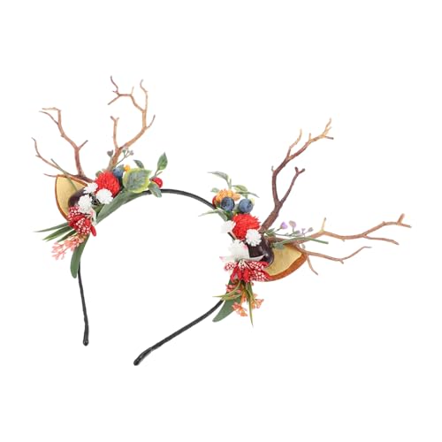 ELAYARD Leichtes Geweih Haarreif mit Künstlichen und Beeren Zarter Party Kopfschmuck für Weihnachten Geeignet für Erwachsene Komfortabel und Dekorativ von ELAYARD