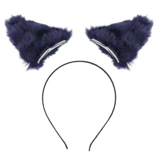 ELAYARD Plüsch Fuchsohren Stirnband Kuscheliges Haarband Party Haarreifen Halloween Kostüm Accessoire für Mädchen Damen Cosplay Karneval von ELAYARD