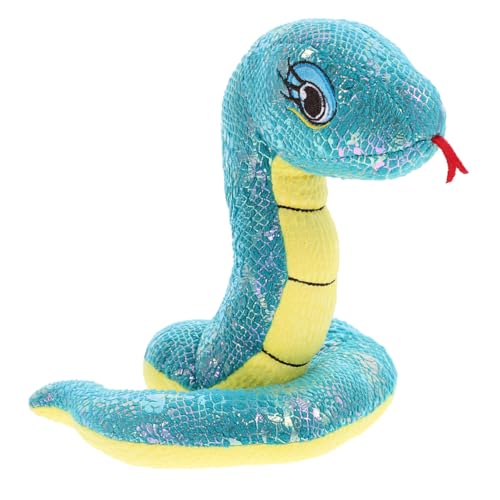 ELAYARD Plüsch Schlange Kuscheltier Realistisches Snake Model Dekoration Chinesisches Neujahr Blau Weiches Pp Baumwoll Tier für Party Halloween Büro Zuhause von ELAYARD