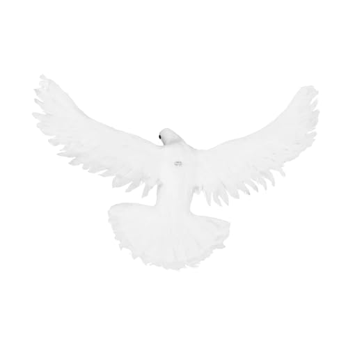 ELAYARD Realistische Landschaftstaube aus Resin mit Künstlichen Federn Langlebige Weiße Vogel Dekoration Kleine Taubenfigur für Garten Balkon und Außendeko Detailgetreues Design von ELAYARD