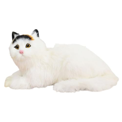 ELAYARD Realistisches Plüschkatzen dekofigur Sitzende Katzenpuppe Weiches Stofftier für Wohnzimmer Schlafzimmer Tischdekoration Geschenkidee Zufällige Farbe Zufällige Farbe von ELAYARD