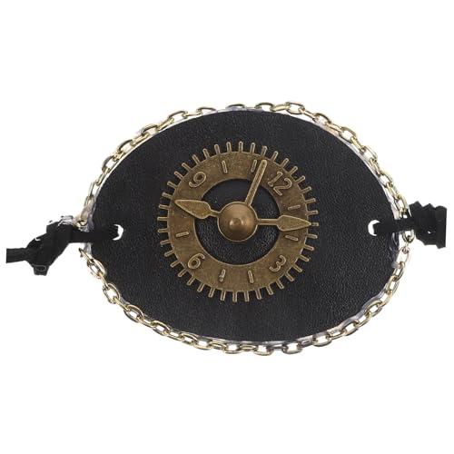 ELAYARD Retro Gear Leder Augenklappe Einäugige Augenabdeckung Piratenparty Halloween Kostüm Zubehör für Erwachsene und Cosplay Zufällige Farbe Zufällige Farbe von ELAYARD