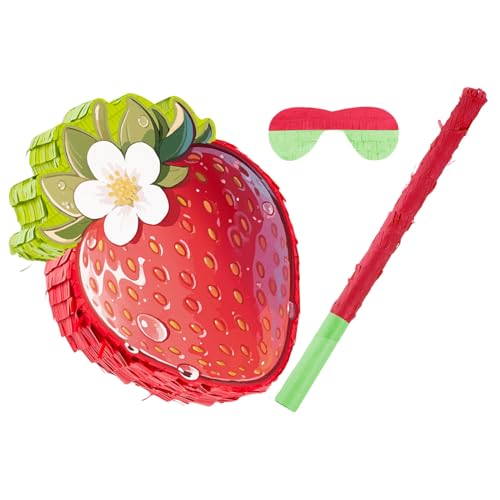ELAYARD Roter Erdbeer-piñata mit Stab und Augenbinde für Geburtstagsfeier Sommerliche Fruchtdeko Fotorequisite und Partyspiel für Inklusive Aufhängeschlaufe und Nachfüllöffnung ELAYARD Roter Erdbeer-piñata mit Stab und Augenbinde für Geburtstagsfeier Sommerliche Fruchtdeko Fotorequisite und Partyspiel für Inklusive Aufhängeschlaufe und Nachfüllöffnung von ELAYARD