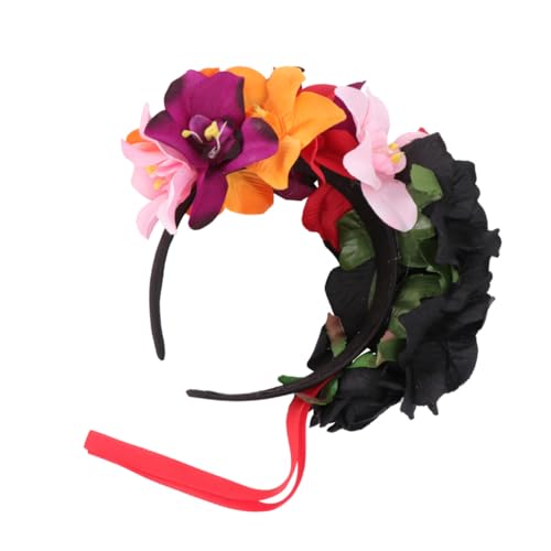 ELAYARD Schwarzes Blumenkranz Stirnband mit Orchideen Design Modisches Festival Haarband für Damen und Verstellbares Headpiece für Halloween Party Cosplay und Fotoshootings ELAYARD Schwarzes Blumenkranz Stirnband mit Orchideen Design Modisches Festival Haarband für Damen und Verstellbares Headpiece für Halloween Party Cosplay und Fotoshootings von ELAYARD