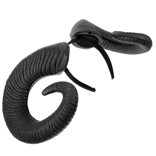 ELAYARD Schwarzes Horn Stirnband für Erwachsene Kreativer Halloween Kopfschmuck Komfortables Party Haarreif für Kostüm Cosplay und Festliche Anlässe von ELAYARD
