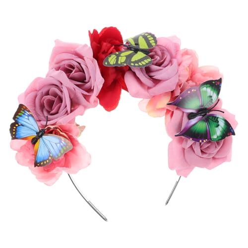 ELAYARD Simuliertes Blumenhaarband Damen Schmetterling Haarreif Stoffstirnband Cosplay Halloween Kopfschmuck Frauen Party Accessoire ELAYARD Simuliertes Blumenhaarband Damen Schmetterling Haarreif Stoffstirnband Cosplay Halloween Kopfschmuck Frauen Party Accessoire von ELAYARD