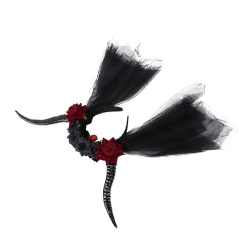 ELAYARD Steampunk Haarreif mit Antilopenhörnern und Schleier Einzigartiges Gothic Halloween Kopfschmuck Damen Haarschmuck für Party und Kostüm ELAYARD Steampunk Haarreif mit Antilopenhörnern und Schleier Einzigartiges Gothic Halloween Kopfschmuck Damen Haarschmuck für Party und Kostüm von ELAYARD