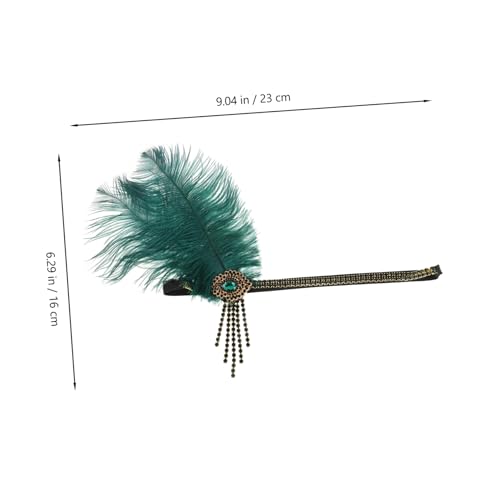 ELAYARD Vintage Damen Haarband mit Strass und Federn Komfortables Kostüm Accessoire für Kostümbälle und Cocktailpartys Grün Dekoratives Stirnband mit Quasten für Stilvolle Vintage Looks ELAYARD Vintage Damen Haarband mit Strass und Federn Komfortables Kostüm Accessoire für Kostümbälle und Cocktailpartys Grün Dekoratives Stirnband mit Quasten für Stilvolle Vintage Looks von ELAYARD