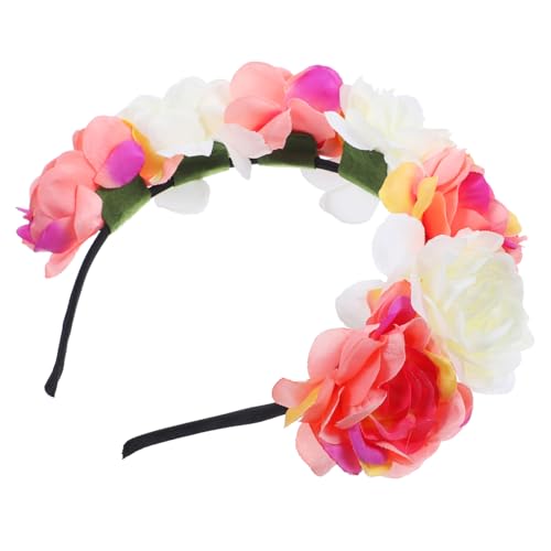 ELAYARD Weihnachtlicher Blumenstirnband aus Langlebigem Stoff Künstliche Rosenhaarreif mit Farblich Gemischten Blüten Leichter Floraler Kopfschmuck für Festtagsdeko Kostüm und Alltag von ELAYARD