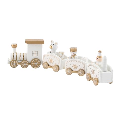ELAYARD Weißer Holzzug Kuchenornament Niedliche Tortendeko für Geburtstag Party Supply Weihnachts Eisenbahn Dekoration Süßes Dessert Tischdeko von ELAYARD