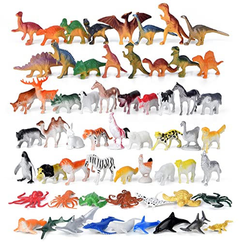 ELECLAND 60Pcs Tierfiguren Spielzeug, Mini Meerestiere Spielzeug, Bauernhof Tierfiguren, Dinosaurier Figuren Spielzeug, Safari Tierfiguren Wald Tierfiguren, Mini Tier Kuchendeckel, Kinder Spielfiguren ELECLAND 60Pcs Tierfiguren Spielzeug, Mini Meerestiere Spielzeug, Bauernhof Tierfiguren, Dinosaurier Figuren Spielzeug, Safari Tierfiguren Wald Tierfiguren, Mini Tier Kuchendeckel, Kinder Spielfiguren von ELECLAND