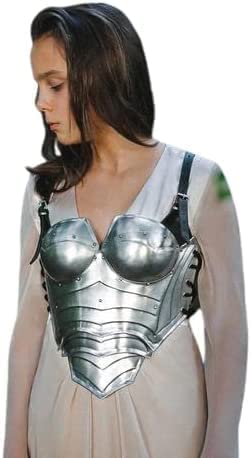 ELEGANT NAUTICAL DECOR Mittelalter Stahl Damen Rüstung Stahl Korsett Brustplatte Jacke Rüstung Cosplay Film Kleid Halloween Kostüm von ELEGANT NAUTICAL DECOR