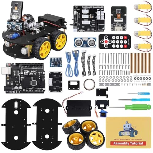 ELEGOO Smart Robot Car Kit V4.0 Kompatibel mit Arduino IDE Elektronik Baukasten mit Kamera, UNO R3, Line Tracking Modul, Ultraschallsensor, Auto Roboter Spielzeug für Kinder von ELEGOO