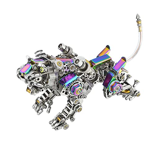 ELEMENTO 3D Metall Puzzle Tier, 650 Teile + Steampunk Smilodon-Tiger Modell Bausatz ohne Flügel, 3D Tiermodell Puzzle, Kreatives Spielzeug Geschenk Heimdekoration von ELEMENTO