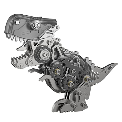 ELEMENTO 3D Metall Puzzle Tiere, 160 Teile Mechanische Dinosaurier Montage Modell, 3D Steampunk Tiermodell Kreativ Trendy Spielzeug Geschenk Home Decor (Transparentes Schwarz) von ELEMENTO