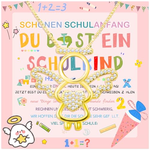 ELF-GRETTER Einschulung Mädchen Schultüte Geschenk, Schulanfang Mädchen Schutzengel Halskette, Schulkind 2024 Schultüte Füllung Einschulungsgeschenke Mädchen ELF-GRETTER Einschulung Mädchen Schultüte Geschenk, Schulanfang Mädchen Schutzengel Halskette, Schulkind 2024 Schultüte Füllung Einschulungsgeschenke Mädchen von ELF-GRETTER