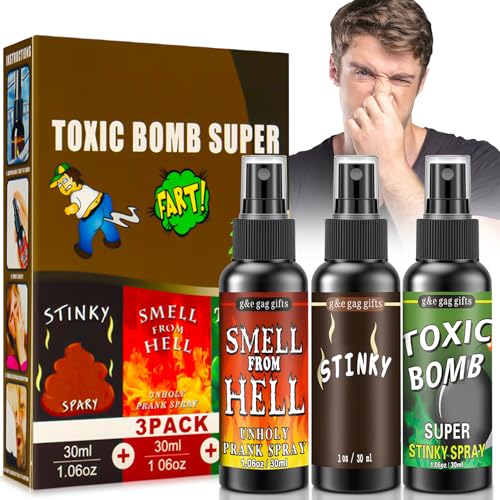 ELF-GRETTER Furzspray Stinkbomben Spray Fart - 3 Stück Pupsspray Stinkbombe Extrem, Spray Prank Scherzartikel, Furz Spray für Halloween Streichspielzeug(90ml) von ELF-GRETTER