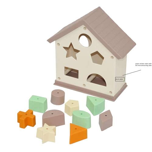 ELFIKI Magic House, Bio Spielzeug, Motorikspielzeug, Steckspiel für Kinder ab 1 Jahr, Lernspielzeug mit Sortierfiguren, Haus aus Bio-Kunststoff mit Formen und Farben ELFIKI Magic House, Bio Spielzeug, Motorikspielzeug, Steckspiel für Kinder ab 1 Jahr, Lernspielzeug mit Sortierfiguren, Haus aus Bio-Kunststoff mit Formen und Farben von ELFIKI