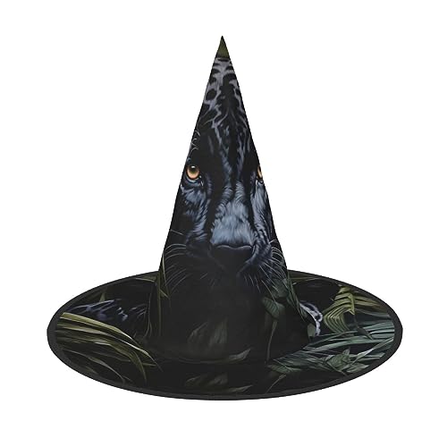 ELFcat Hexenhüte für Damen, Halloween-Hexenhüte für Dekoration, Zaubererhut, Maskerade, Cosplay-Kostüm, schwarzer Leopardenmuster, 3 Stück von ELFcat