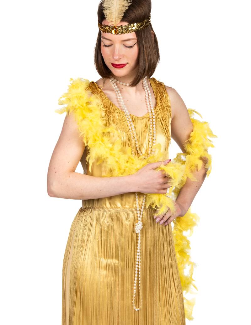Federboa Kostüm-Accessoire gelb 40g von KARNEVAL-MEGASTORE