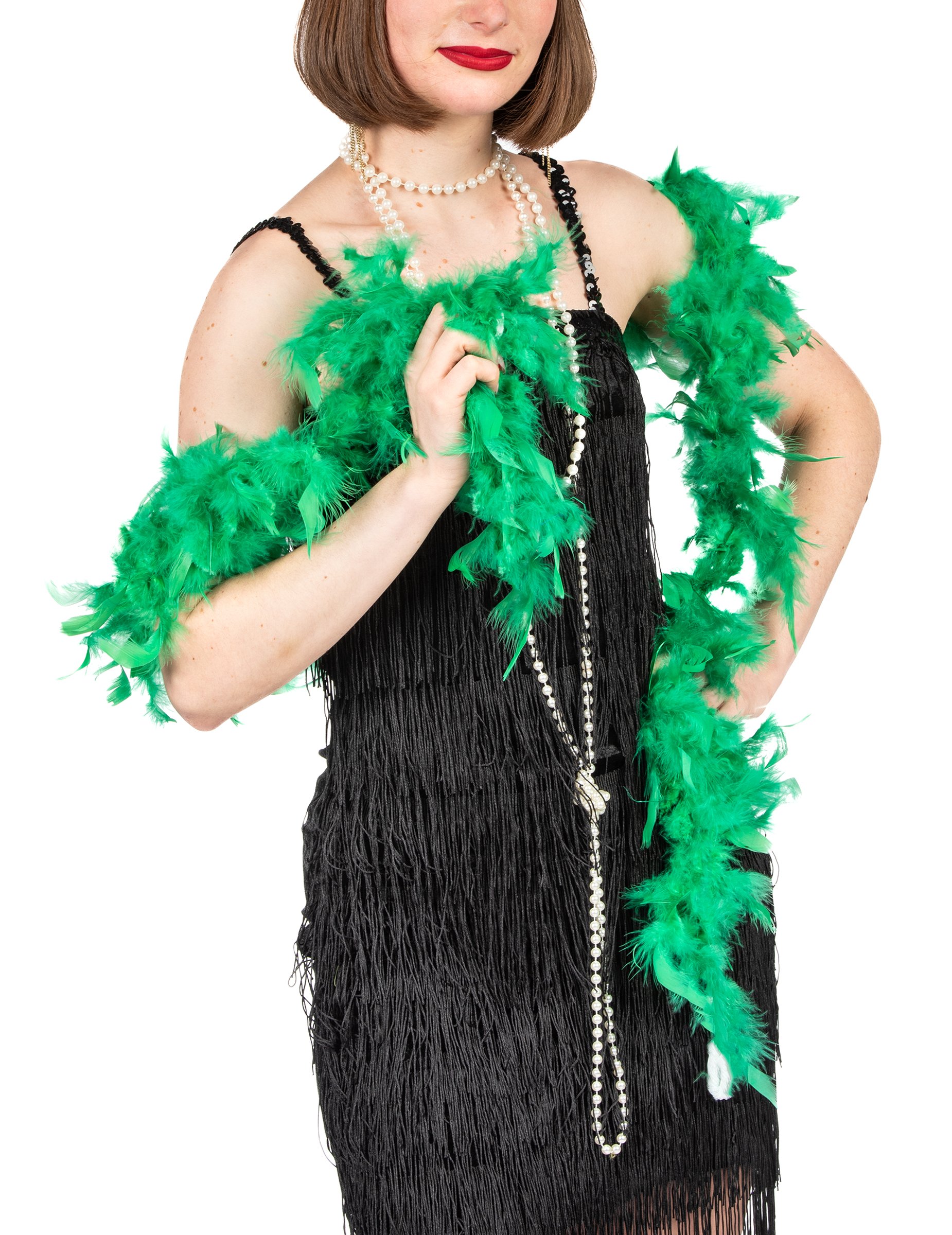 Federboa Kostüm-Accessoire grün 40g von KARNEVAL-MEGASTORE