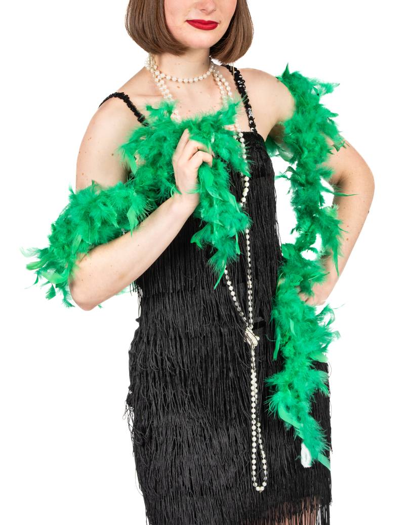 Federboa Kostüm-Accessoire grün 40g von KARNEVAL-MEGASTORE