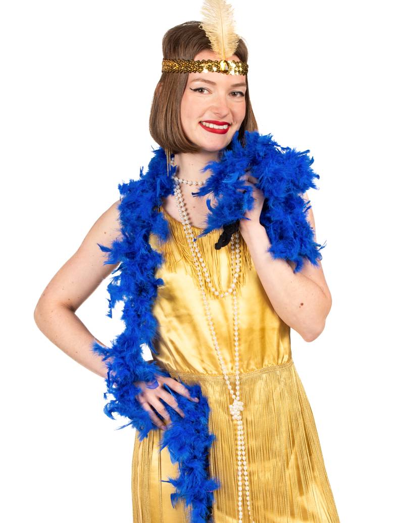 Federboa blau 40gr 2 Meter von KARNEVAL-MEGASTORE