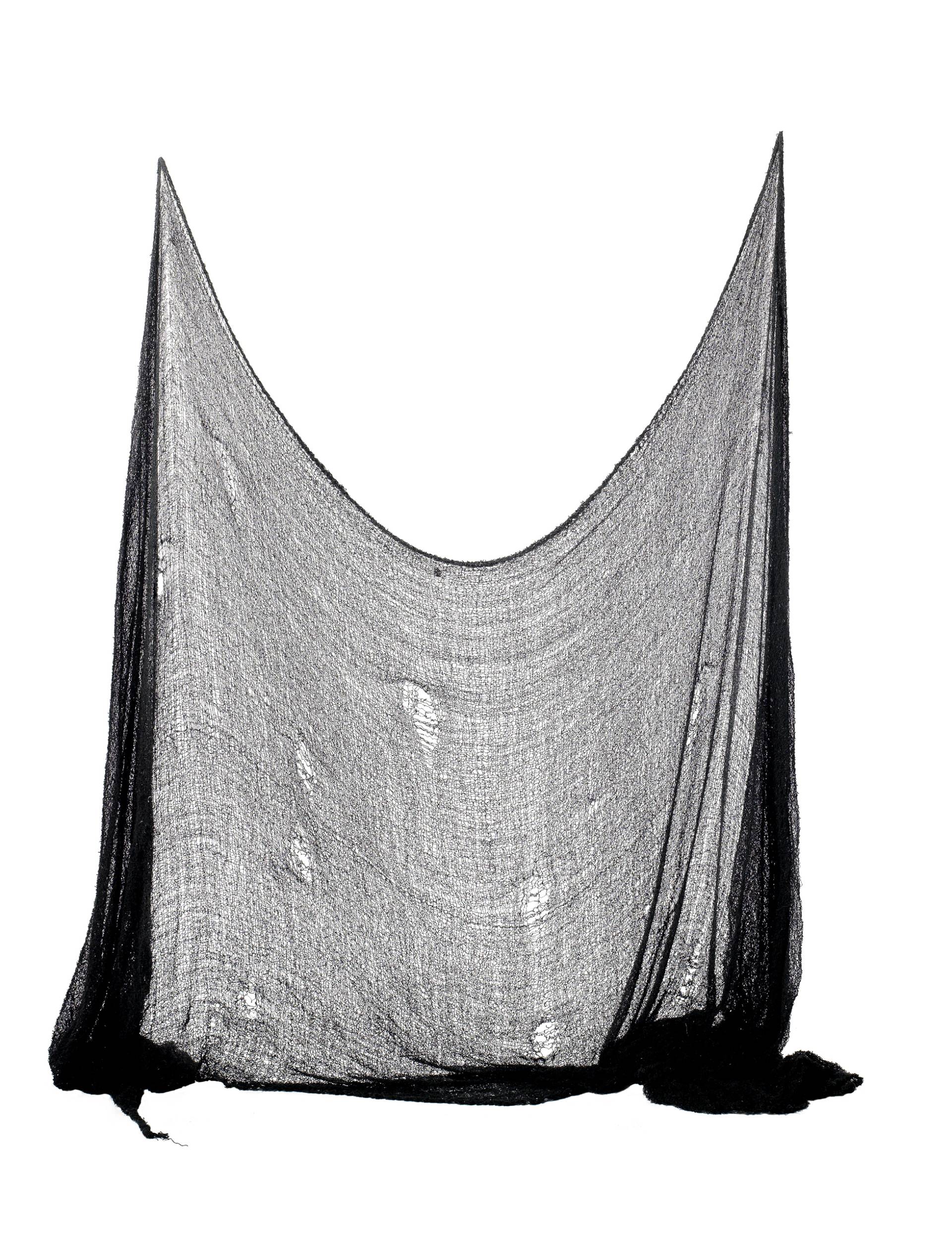 Halloween Deko-Fetzen-Tuch schwarz 75x300cm von KARNEVAL-MEGASTORE