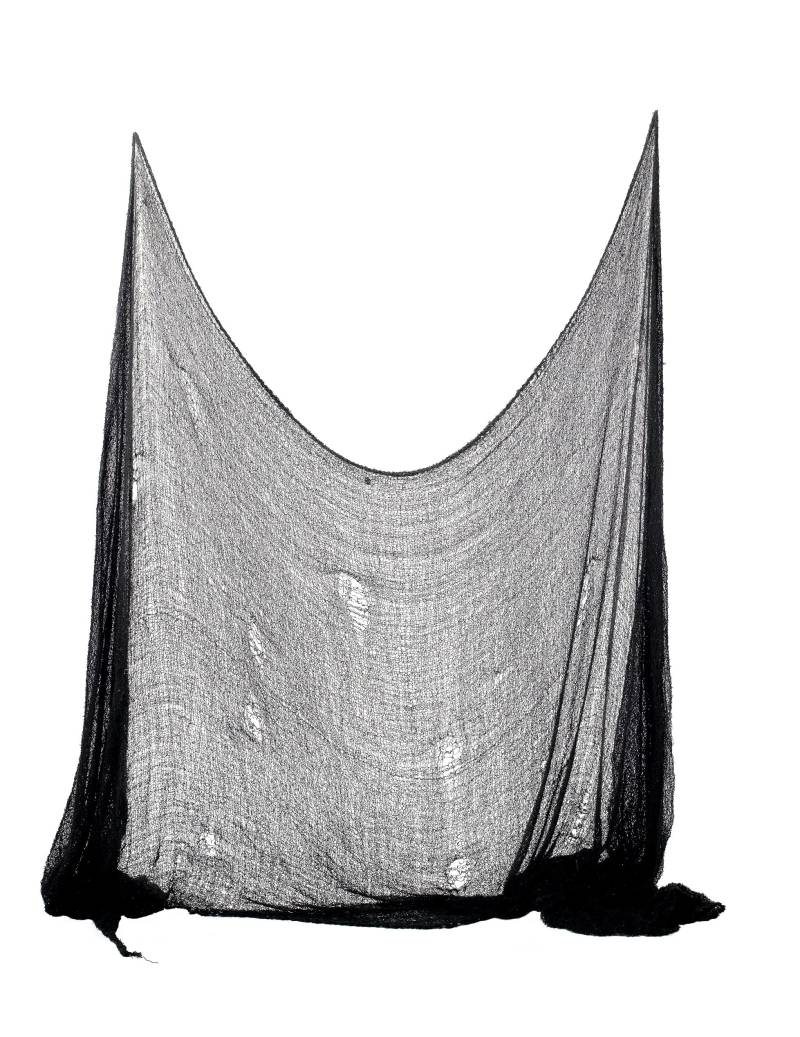 Halloween Deko-Fetzen-Tuch schwarz 75x300cm von KARNEVAL-MEGASTORE