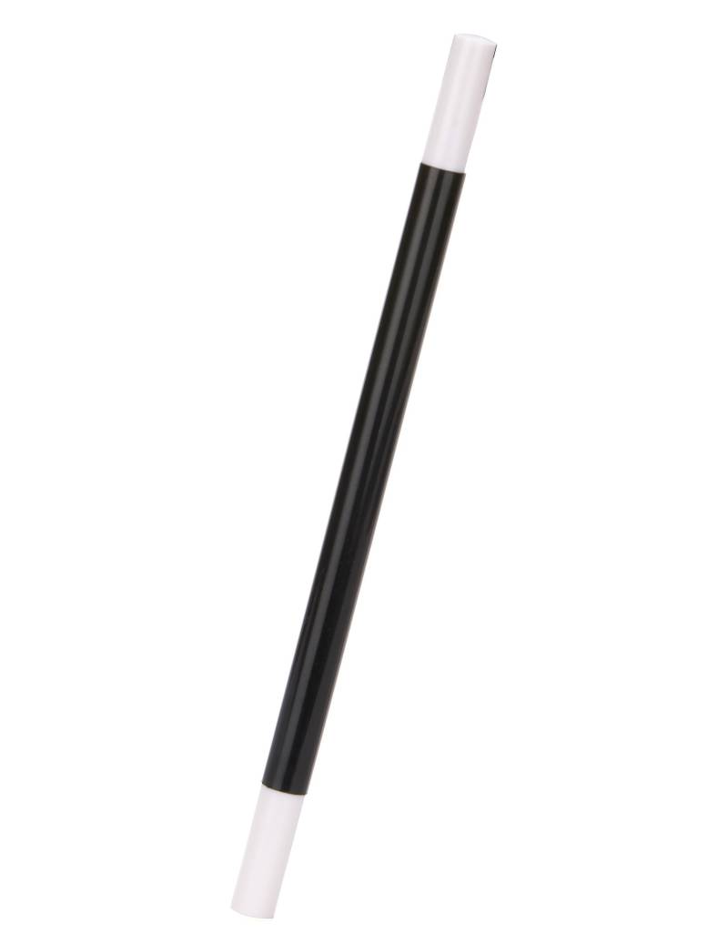 Magischer Zauberstab schwarz-weiss 25cm von KARNEVAL-MEGASTORE