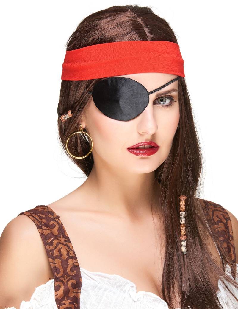 Piraten Augenklappe schwarz von KARNEVAL-MEGASTORE