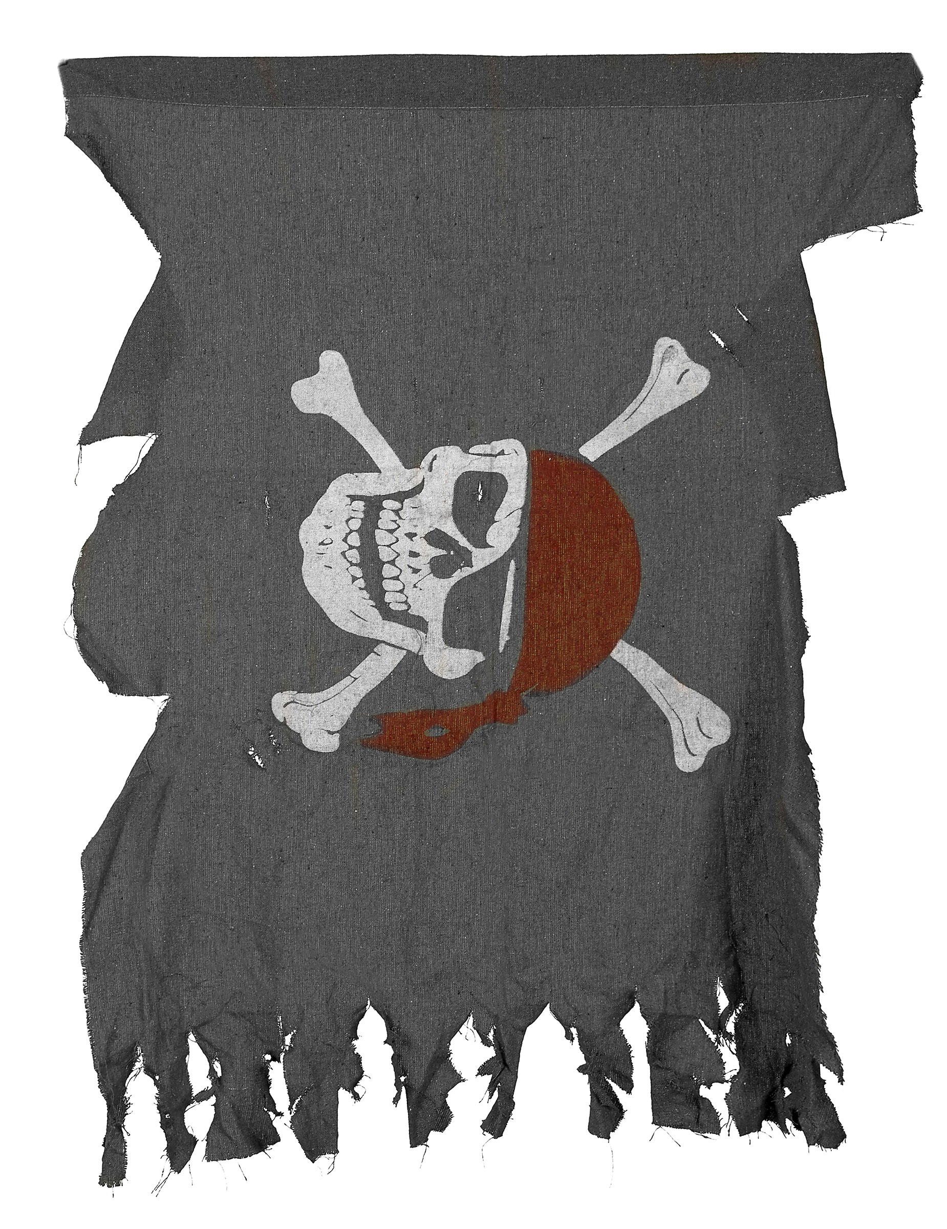 Piraten-Flagge Halloween-Deko grau 50x40cm von KARNEVAL-MEGASTORE