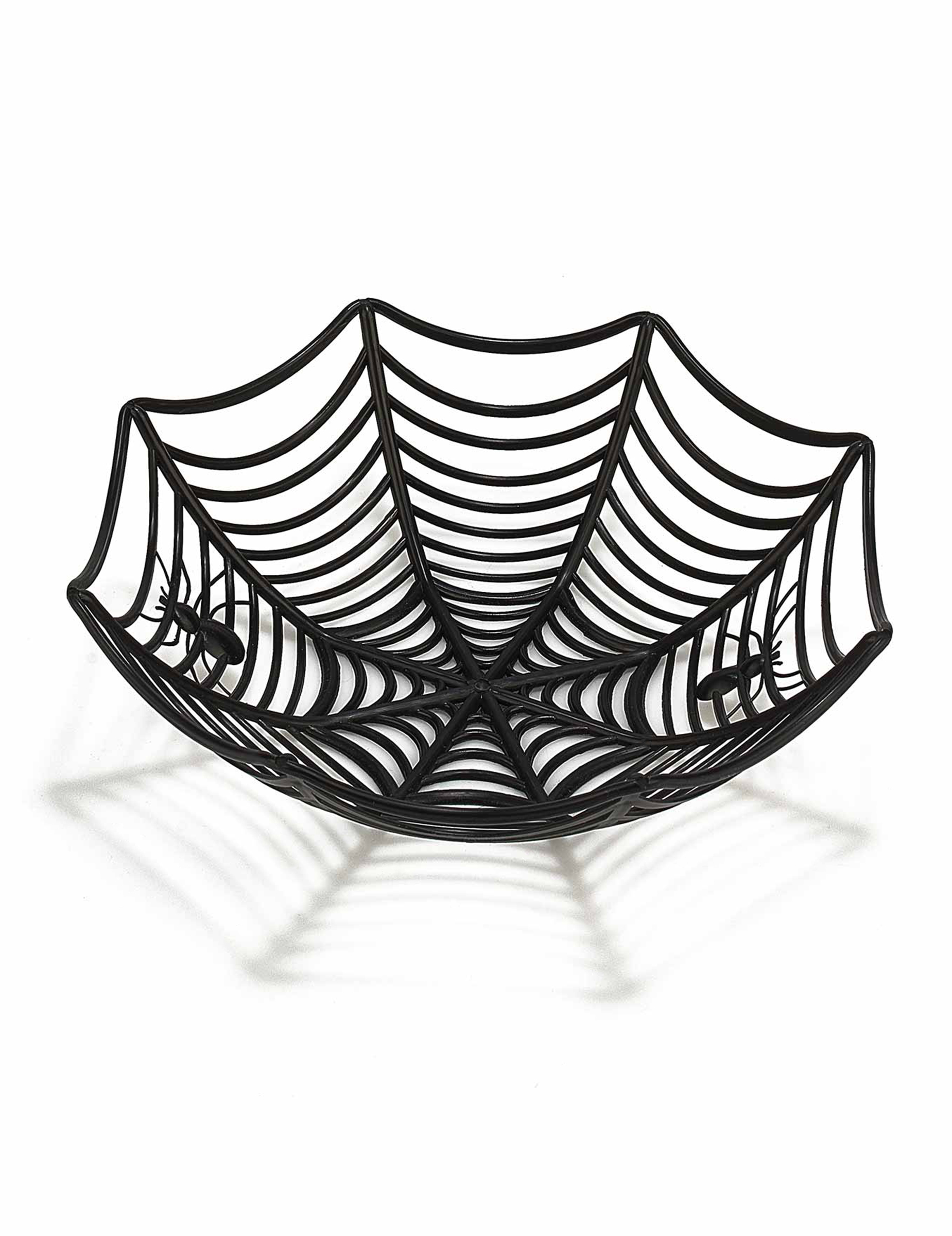 Spinnennetz-Schale Halloween Deko schwarz 27cm von KARNEVAL-MEGASTORE