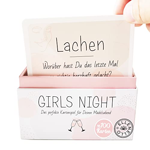 ELLENELLO Girls Night Spiel | Mädelsabend | Das perfekte Kartenspiel für Deinen Mädelsabend: 100 spannende Fragen für Dich und Deine Freundinnen – Großartiges Geschenk für Frauen ELLENELLO Girls Night Spiel | Mädelsabend | Das perfekte Kartenspiel für Deinen Mädelsabend: 100 spannende Fragen für Dich und Deine Freundinnen – Großartiges Geschenk für Frauen von ELLENELLO